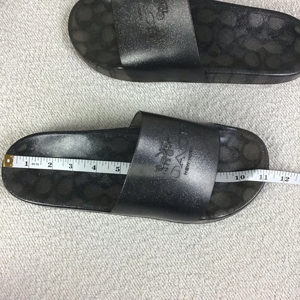 COACH Ulyssa Clear Grey Silver Transparent Jelly Rubber Slides Size 10/11
